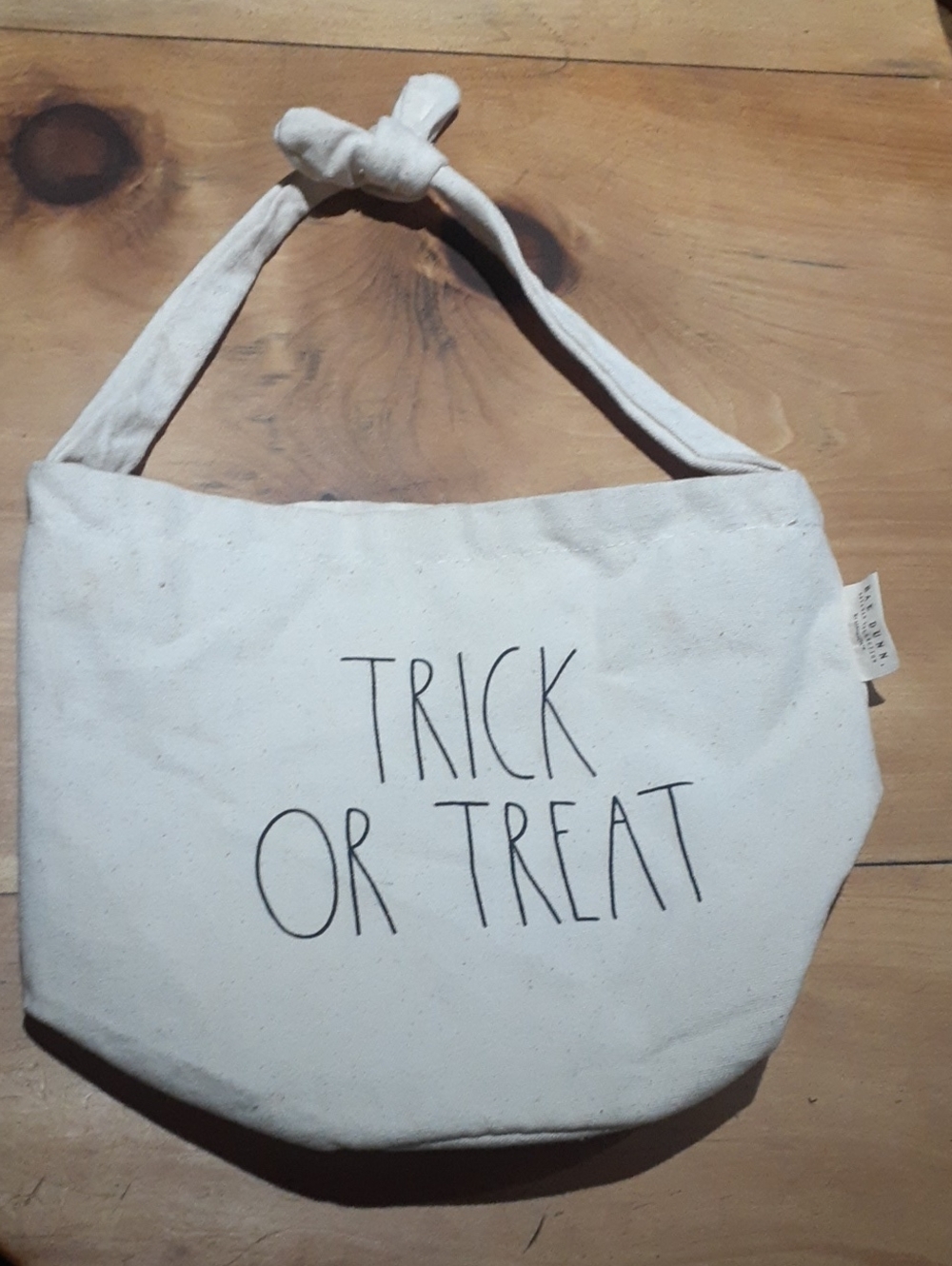 Rae Dunn Halloween Trick or Treat Canvas Tote Bag Ghost Pumpkin Liner